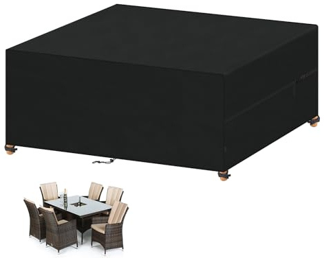 VANSHEIM Garden Furniture Covers Waterproof Outdoor Furniture Covers for Outside Table Cover for Garden Furniture Cover Outdoor Furniture Set Covers Anti-UV 420D Oxford Fabric 210x140x80cm