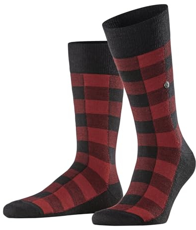 Burlington herrstrumpor Buffalo Check M SO ull mönstrad 1 par, svart (Black 3000), 40–46, Svart (svart 3000), 40-46 EU