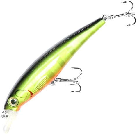 Major Fish Zander Wobbler Lucio Perca Hardbait - Camino plano (10 cm, perca metálica)