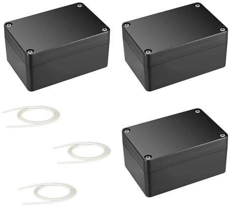 Kopplingsdosa vattentät IP66, distributionsbox utomhus vattentät, ABS plast elektronisk hölje låda, vattentät låda, elektriska tillbehör hölje plast, 3 stycken, 100 x 68 x 50 mm