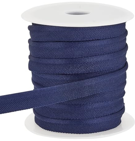 AHANDMAKER 20 Yards(18.28m) Blue Bias Binding Tape, 11mm Wide Piping Twill Tape Lip Cord Trim Binding Tape for Garment Sewing, Quilting, Binding, Hemming, Apparel Craft