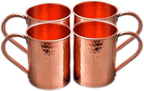 GRAINEX ENGINEER Copper Plane New Mug/Moscow Mule Beer Mug Cup, Barware for Parties and Gifting Capacity 500 ML, Set of 4