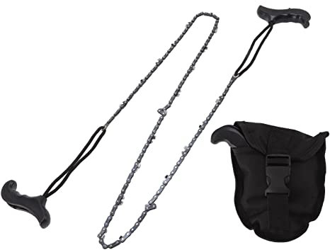 Scie à chaîne à main, 48 pouces, 64 maillons, 21 couteaux de poche pliables, scie à chaîne de survie, camping, exploitation forestière, outils d'élagage de jardin, tronçonneuse de