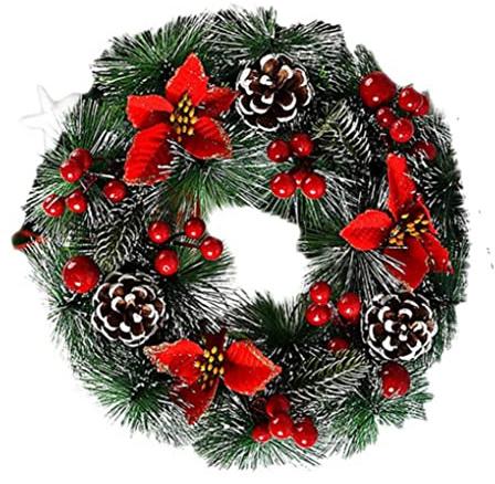 Weihnachtskranz Künstlicher Beeren Weihnachts Türkränze Weihnachts -Hängende Wandgirlande für Haustür Weihnachtsdekorationen 30 cm