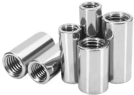 Runde Verbindungsmuttern, 2–10 Stück M3 M4 M5 M6 M8 M10 304 Edelstahl-Verlängerung, verdickte runde Überwurfmutter, Verbindungsstück, Hülsenmutter(M8x12x30mm (2pcs))