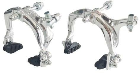 CDHPOWER Bicycle Brake Calipers Set C Brake Caliper Rear & Front Brakes Kit Aluminum Alloy Side Pull Brake for MTB Mountain Bike, Road Bicycle (1 Pair) (Silver)