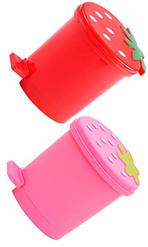 KOMBIUDA Poubelle de Bureau de Cœur 2pcs en PP, Corbeille Adorable et Résistante à l'usure Cuisine et Décoration de Bureau