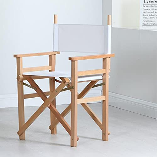 Tragbarer klappbarer Regiestuhl für Künstler und Make-up, 61 cm hoch, aus Holz, Friseurstuhl mit Rückenlehne aus Segeltuch, leicht und langlebig (Größe: 61 cm D)