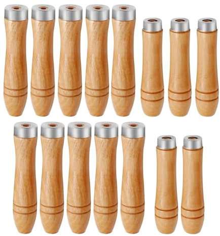 Qusedwey Holzfeile, 15 Stück, Holzfeile, Spezialgriff, Gratfreie Stahlfeile, Rundes Loch, Kleiner Holzgriff (4 mm + 5 mm + 6 Mm), Einfach zu Installieren, Einfach zu Verwenden