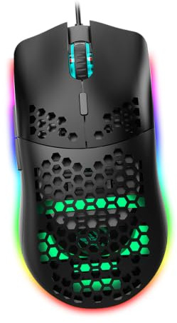 DIYEAH Mouse Rgb Design Foro Programmabili Illuminazione Rgb Dpi Regolabile Plug and Play Modalità Di Luce Design Ergonomico