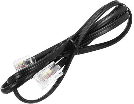 sourcing map 3 Pack RJ45 8P4C to RJ11 6P4C Adapter Converter Cable, RJ45 to RJ11 Adapter Telephone Handset Cord for Home, Office, 3.3ft, Black