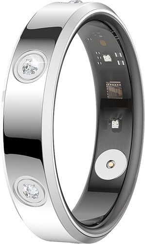 Bague intelligente pour homme et femme - Or rose - Argent - Pour femme - Mince - Menstruation - Fréquence cardiaque - Podomètre - Moniteur de sommeil - Bijou - Bague intelligente de fitness - Calories