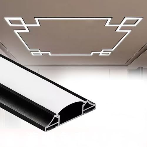 Moldura de corona de canal LED de aluminio para iluminación de techo y zócalo, perfil duradero para instalación de tiras LED