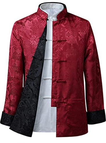Kung Fu Jacket Both Sides Wear Clothing Men Embroidery Tang Suit Men Chinese Hanfu Coat Traditional Chinese Clothing