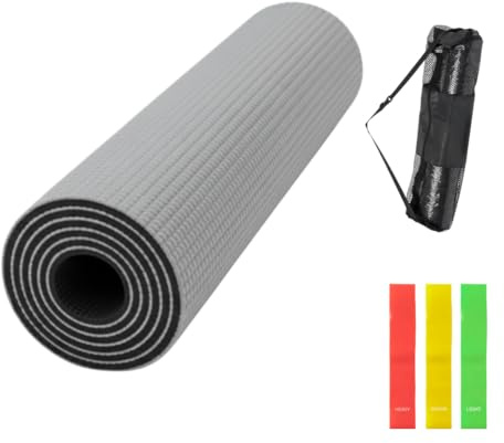 Tapis de yoga et Pilates avec sac de transport - Couleur grise
