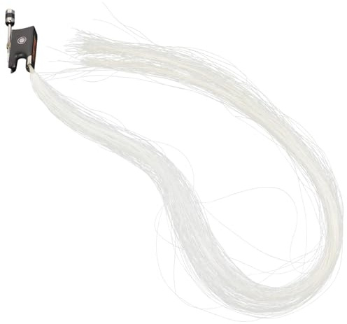 Weißes Geigenbogenhaar für Violine, Vorbereitet zur Montage | Holz und Metallelemente, Pferdeschwanzhaar, Zubehör für Streichinstrumente, Langlebige Nutzung