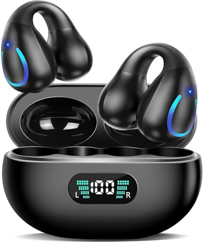 AI Translation Earbuds Real Time, 3-in-1 Translator Earbuds 144 Languages & Accents, Audifonos Traductores Inglés Español,Open Ear Clip Wireless Headphones with Charging Case fit iOS & Android 88