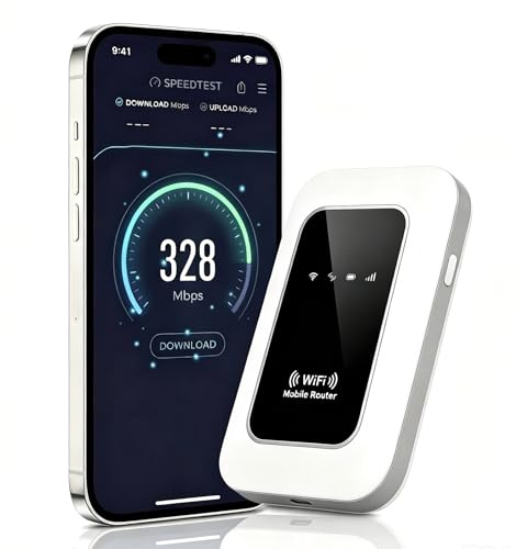 5G MiFi – Portable Mobile WiFi Router, SIM Card Hotspot, Ultra-Fast Internet up to 300 Mbps, Pocket-Sized Travel Modem, Connects Up to 10 Devices, Ideal for Travel & Remote Work (S)