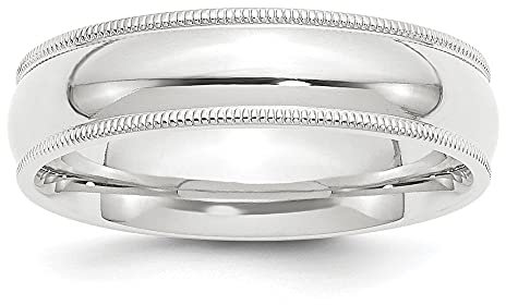 Diamond2deal Ehering Platin 6 mm Bequeme Passform Größe 9,5