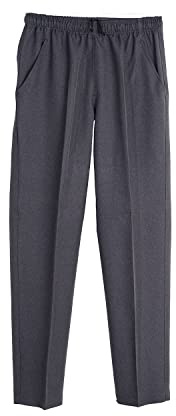 Pantalón Adaptado Hombre - Verano - Pantalon Vestir con Goma en la Cintura - Tallas Grandes (Gris, M)…