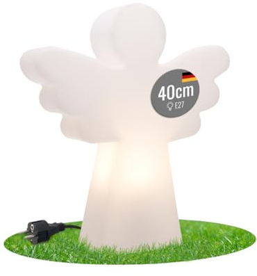 8 seasons design LED Engel 40 cm Shining Angel, E27, Leuchtmittel warmweiß -winterfest- Weihnachtsengel für außen (Garten, Balkon) und innen – Weihnachtsbeleuchtung, Taufe, Kommunion, Konfirmation