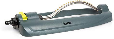 REHAU Viereckregner Allround, Rasenprenger für kleine Flächen bis zu 150m², Reichweite bis zu 14m, Sprengbreite bis zu 11m