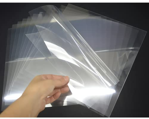 ZHluja 15 Stück 0.1 mm Mylar-Blatt, 305 x 305 mm, transparente PET-Blanko-Schablone für Cricut, Silhouette, Bastelvorlagenmaterial