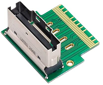 cablecc PCI-E Slimline SAS 4.0 SFF-8654 8i 74pin to SFF-8654 74pin Male to Female Extender Adapter Angled Test Tools