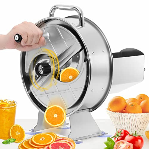 WICHEMI Commercial Vegetable Slicer Machine Manual Fruit Slicer Potato Slicer Stainless Steel Vegetable Fruit Cutter Food Slicing Machine for Potatoes Lemons Tomatoes Onions