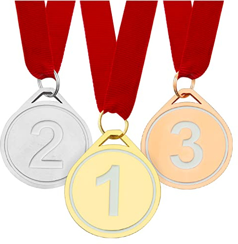 KLEINTOBER Premium Medaillen I Medaillen Metall I für Kindergeburtstag, Party, Fussball, Adventskalender I Sieger Medaille I Geschenke, Give Aways, Mitgebsel, I Medaillen Kindergeburtstag I Pokal