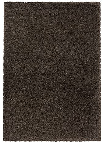 Giantore Teppich 80 x 250 cm Braun 50 mm Hochflor/Flauschiger Teppich aus hochwertigem Polypropylen/Teppich flauschig als Schlafzimmer, Kinderzimmer oder Wohnzimmerteppich