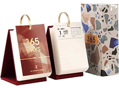 TIANYIA 365-Tage-Kalender, Desktop-Kalender mit magnetischer Saugnapfbasis, Stand-Flip-Tischkalender 2023 für Office School