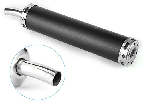 Motorrad Auspuff,Standheizung Auspuff,Scldämpfer Motorrad,Moped-Auspuffscldämpfer,Edelstahl-Auspuffscldämpfer 20 Mm / 0,8 Zoll,Modifizierte Teile Für 2-Taotorräder,Schwarz (Schwarz)