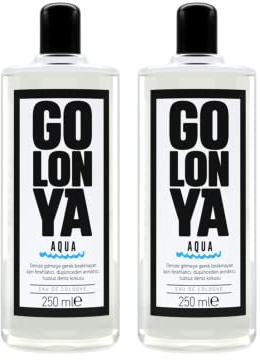 Golonya - AQUA - Eau de Cologne Doppelpack - Kolonya 2x250ml Flasche - Kölnischwasser Erfrischend, Intensiv, Marineduft - Unisex-Parfum das lange anhält