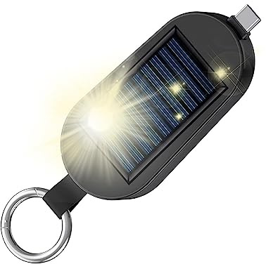 Solar Charger | Keychain Portable Type C Charger Solar Powered - Portable Solar Charger With Wireless Charging, 3000mAh Travel Bank