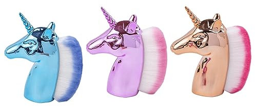 POPETPOP Soft Bristle Nail Dust Brush 3pcs Unicorn Design for Nail Art and Manicure Cleaning