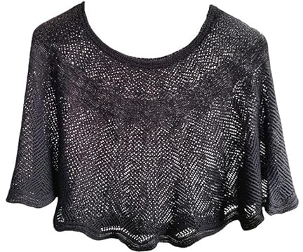 CuLtP Coprispalle da Donna Scialle Pullover Corto Estivo Cardigan Trasparente in Seta Ghiacciata all'Uncinetto Bolero da Sposa Coprispalle Giacche da Sera Vintage Coprispalle Mantella