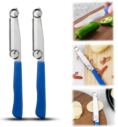 ZoneYan Cuchillo y Pelador 2 En 1 Para Verduras y Frutas - Acero Inoxidable, Cortador Rápido, Multifunción Para Pelar y Cortar Patatas