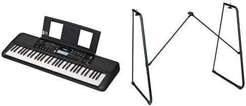 Yamaha Tragbares PSR-E383 Keyboard für Anfänger im Paket mit HPH-100-Kopfhörern, L-2C-Keyboardständer
