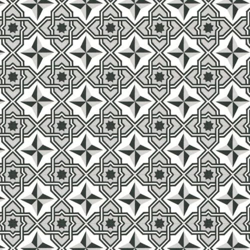 VINYL FLOORING UK Black White Designer Effect Anti-Slip Vinyl Flooring For Kitchen Bathroom LivingRoom DiningRoom 2.8mm Thick Vinyl Sheet Waterproof Linoleum Sheet-3m(9'9) X 2m(6'6)-6m²