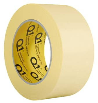 Q1® 3410 Contractor Grade Masking Tape, Natural Rubber Adhesive, Professional and Commercial Grade Masking Solution, Clean Removal, No Bleed Through, Superior Hold [Single Roll] (24mm)