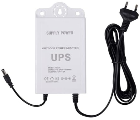 MOLERRI Fuente de Alimentación Ininterrumpida de 12V-2A para WiFi, Enrutador, Módem, Cámara de Seguridad Mini UPS Protector de Respaldo de Batería Enchufe Europeo