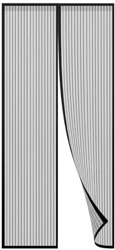 ATEK Magnetic Fly Screen Door, 99x210cm Insect Screen Door, Heavy Duty Self-Sealing Powerful Magnetic Mesh Door, No Tools Installation Insect Curtain Keeps Bugs Out