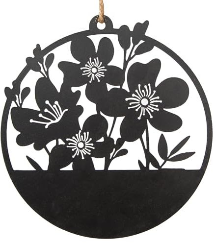 Logbuch-Verlag Türkranz mit Blumen aus Metall Dekokranz Metallring Frühling Dekoration für Fenster, Wand & Tür Ø 19 cm