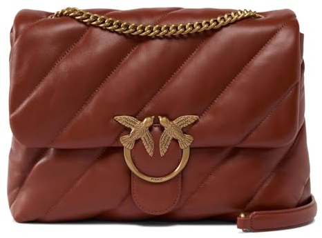 Pinko LOVE PUFF BIG CL SHEEP NAPPA NERO-OLD SILVER, Borsa Love Bag Puff nappa trapuntata Marrone ARABO ANTIQUE GOLD L84Q Taglia Unica
