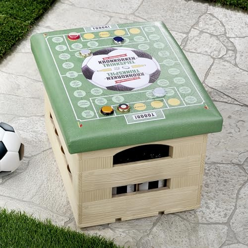 CULT at home Bierkastensitz Sitzkissen Bierkiste Bierkistensitz Sitzkissen für Bierkasten Sitz Camping Hocker - Geschenkideen zum Vatertag Männer Geschenke - 44x34 cm Biergeschenk Sitzauflage