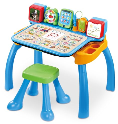 Vtech 6-in-1 Magischer Schreibtisch I Interaktive Lernstation mit Licht & Ton I Kreatives Set zum Schreiben Zählen und Lernen I Lernstation für Vorschulkinder ab 3 Jahre mit Stuhl für Jungen Mädchen