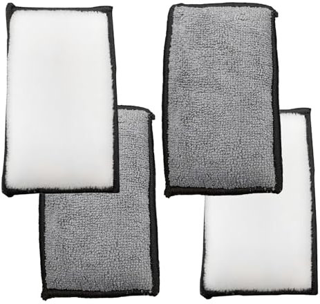 4 Pcs Car Detailing,Car Sponge,Car Wash Sponge,Scrub,Double Sided Reusable Interior Scrubber Detailing Pads,Washing Sponge For Leather Plastic and Upholstery Maintenance