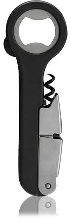 Innovine Waiters Corkscrew Wine Opener, Durable Stainless Steel with Built-in Bottle Opener and 3-Blade Foil Cutter for Bartenders, Home Bar, Kitchen, Outdoor Party, Gifts for Wine Lovers, Set of 1