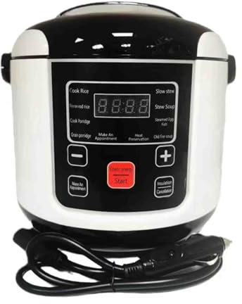 Mini cuiseur à riz 2 L – Compact 24 V camion et 12 V cuiseur à riz de voyage pour 2 à 4 personnes, convient pour les excursions en voiture, idéal pour la préparation des repas en déplacement